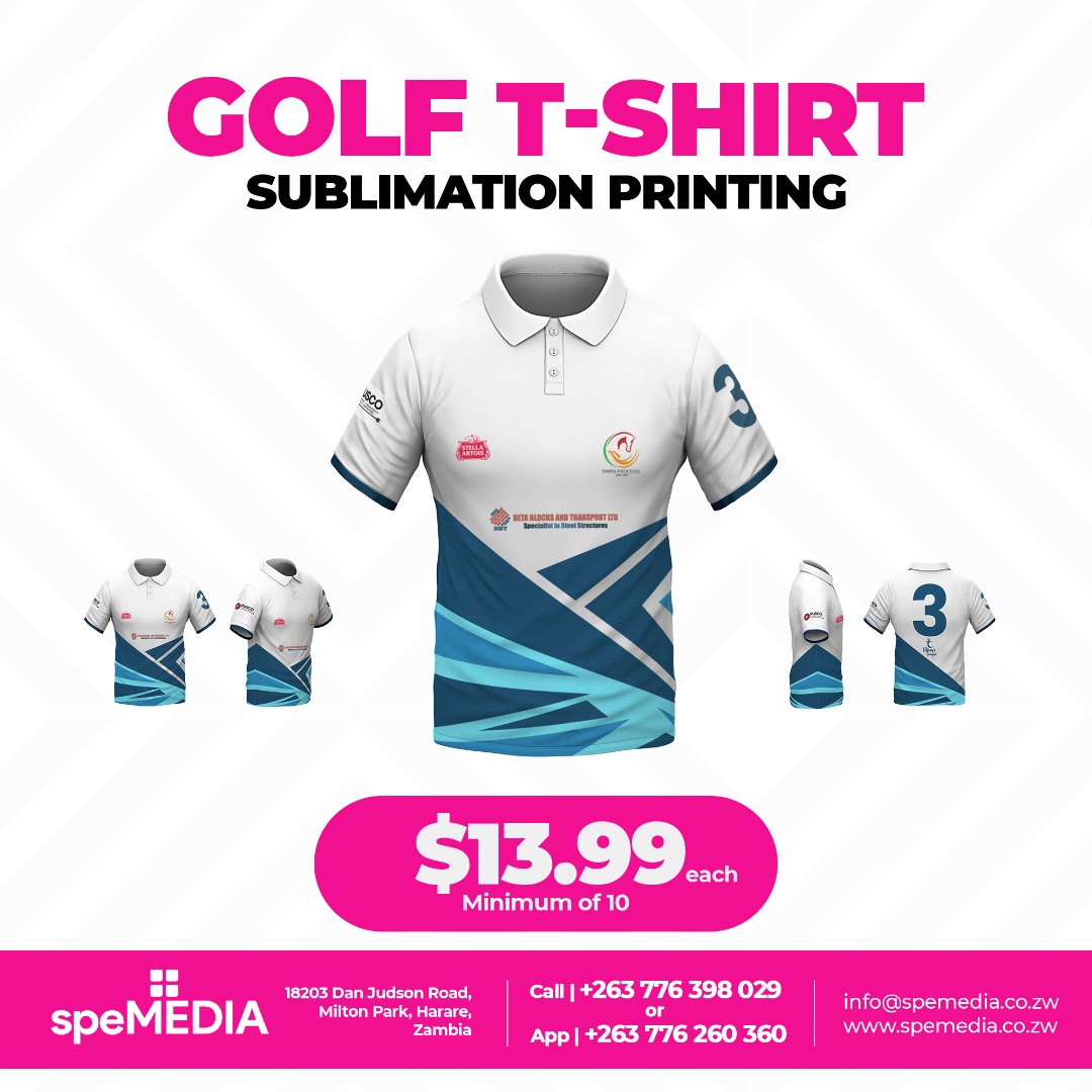 GOLF T-SHIRT! Sublimation Printing Best Golf Polo Shirt Sublimation Printing Zimbabwe